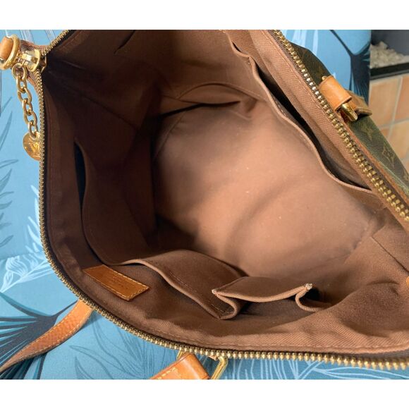 LOUIS VUITTON Palermo PM Monogram Brown Canvas Hand Bag Tote Purse Paris - Picture 8 of 15